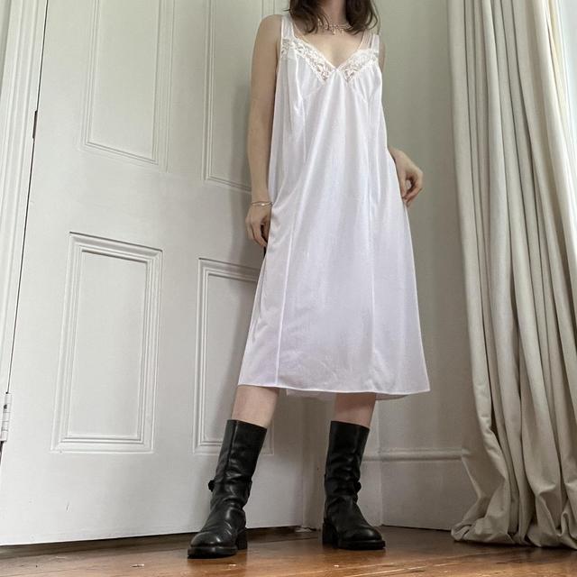 White lace slip dress