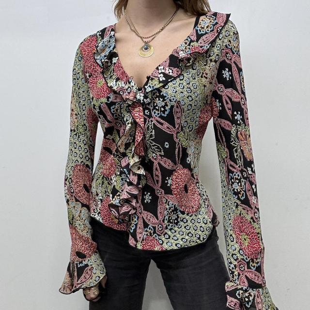 Sheer flared paisley fairy shirt