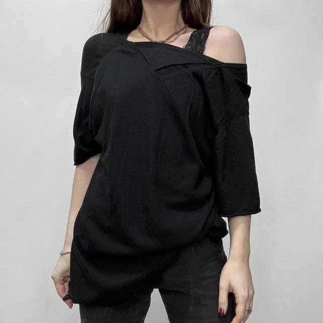 Black slouchy all saints top