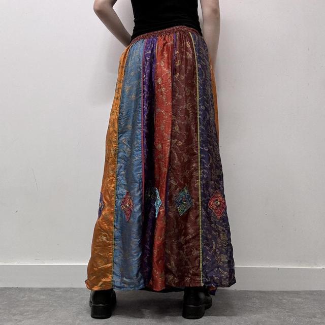 Silk paisley hippie maxi skirt