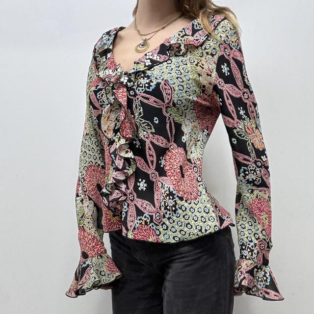 Sheer flared paisley fairy shirt