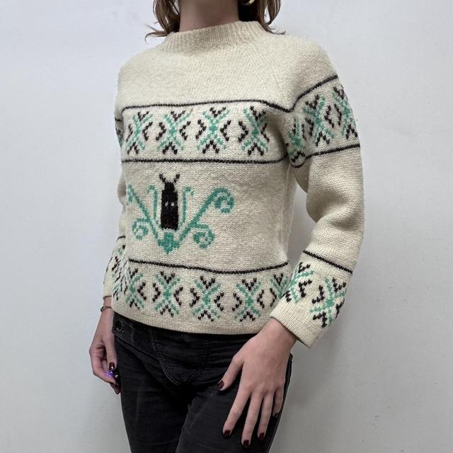 Wool knit fair isle winter jumper