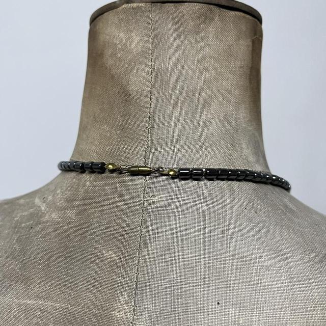 Beaded gothic hematite necklace