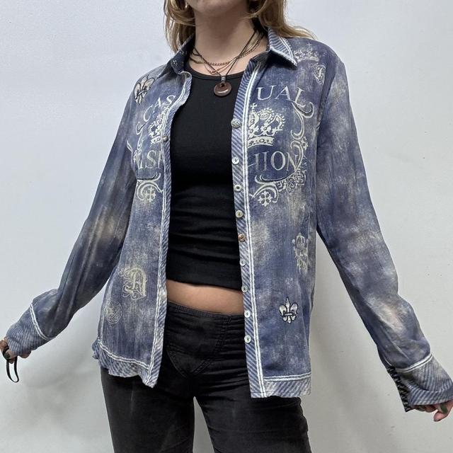 Distressed graphic print shirt