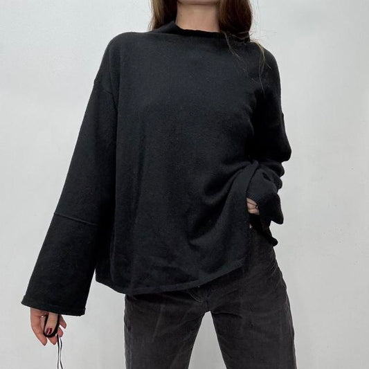 Black slouchy wool jumper