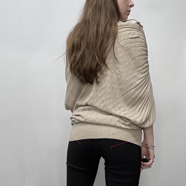 Batwing cowl neck knit jumper