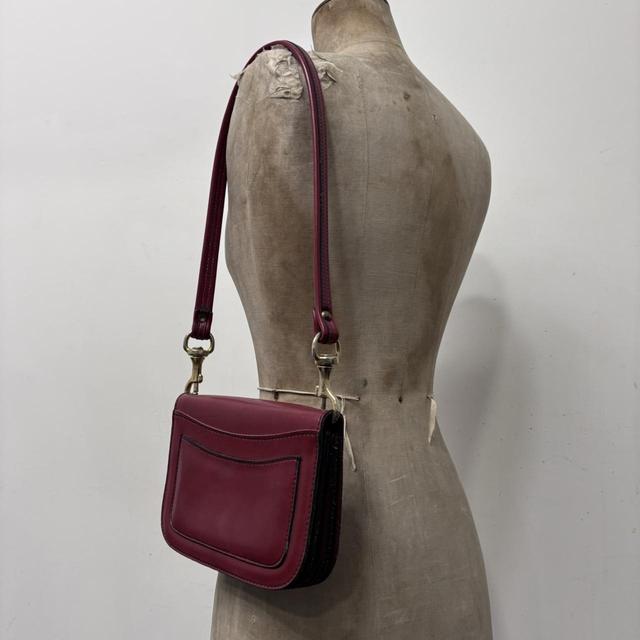 Red leather shoulder bag