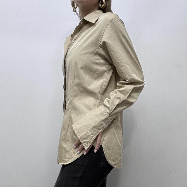 Minimalist brown pinstripe shirt