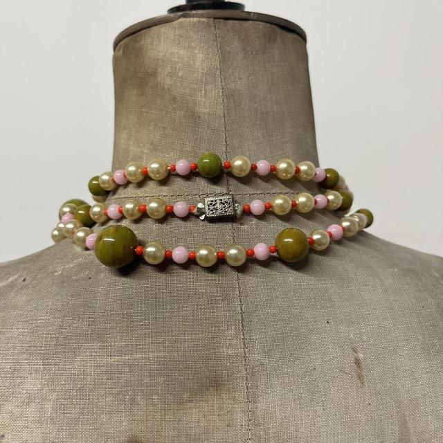 Pearl crystal layered necklace