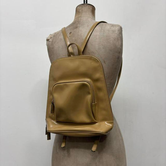 Tan paintent PVC backpack