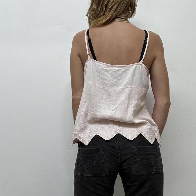 Pink linen lace fairy vest