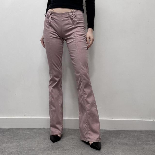 Pink corset flared jeans