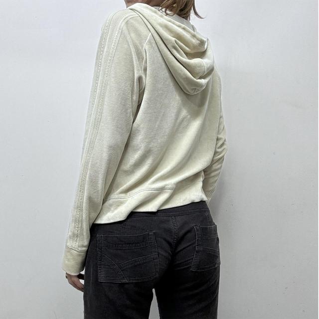 Velvet cream slouchy hoodie