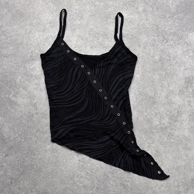 Black studded eyelet cami vest