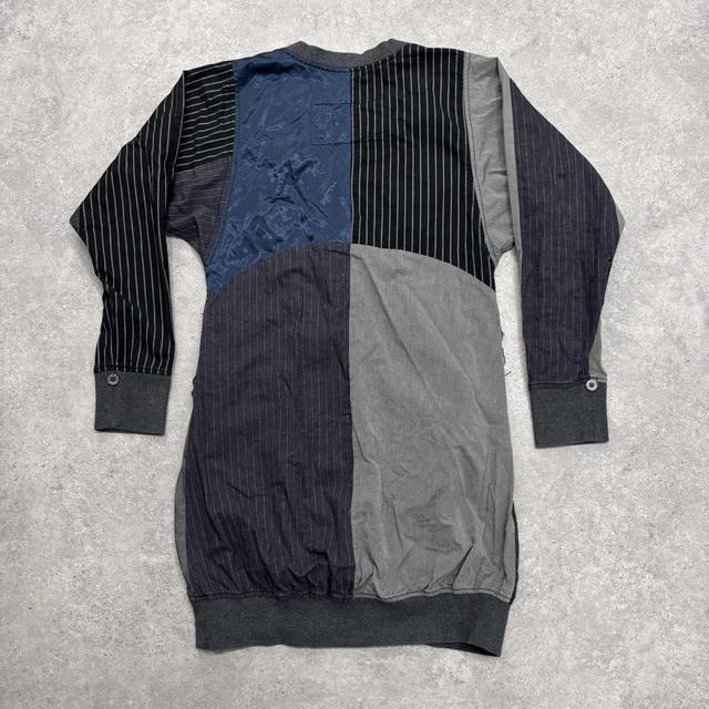 Structured puff cargo patchwork dress