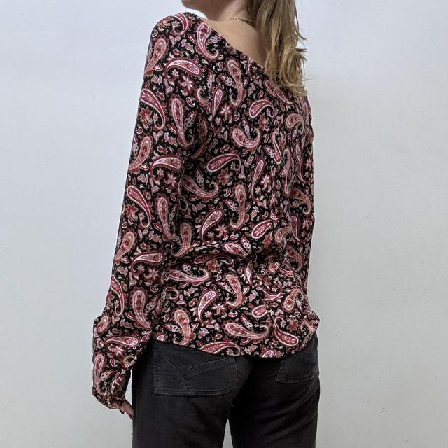 Paisley flare pink blouse
