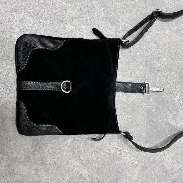 Black leather crossbody bag