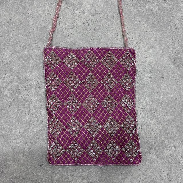 Pink beaded embelsihed bag