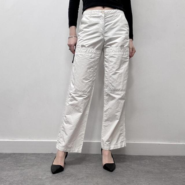 White flared armari trousers