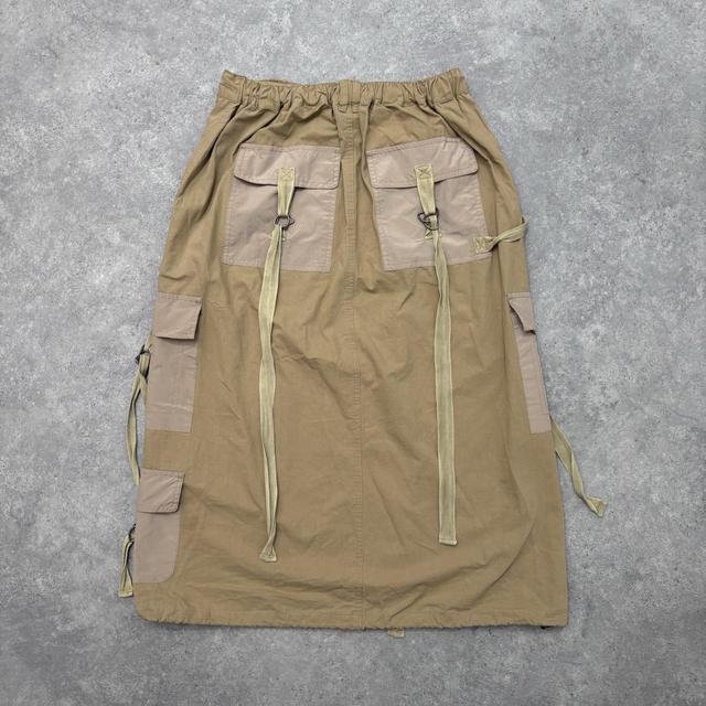 Tan flared cargo utility skirt