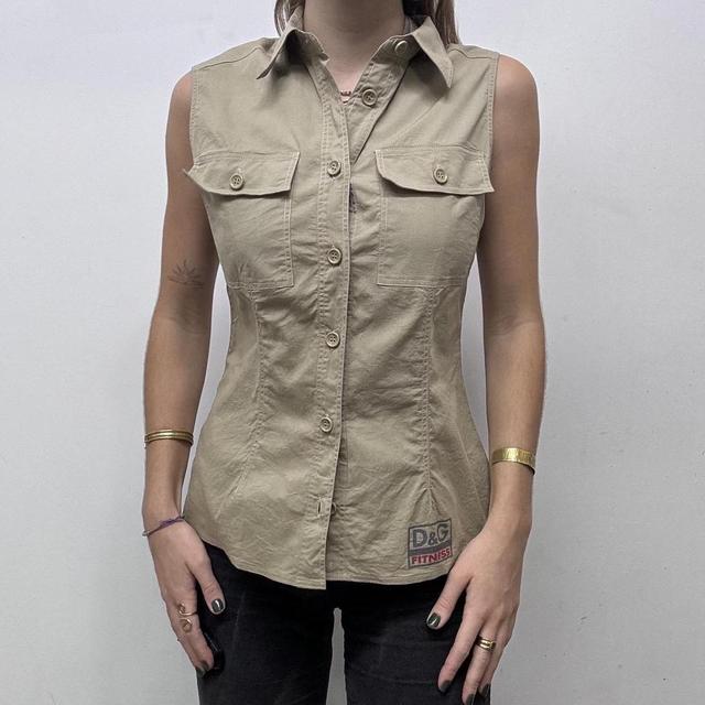 Cargo fitted tan shirt