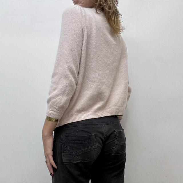 Pink angora wool cardigan
