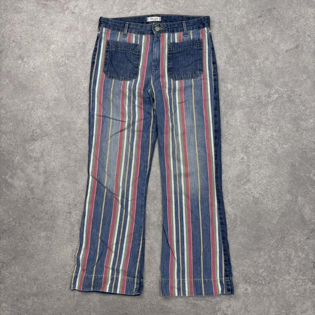 Pinstriped flared wrangler western jeans