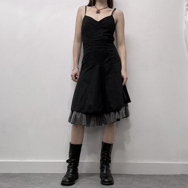 Black gothic corset bow dress
