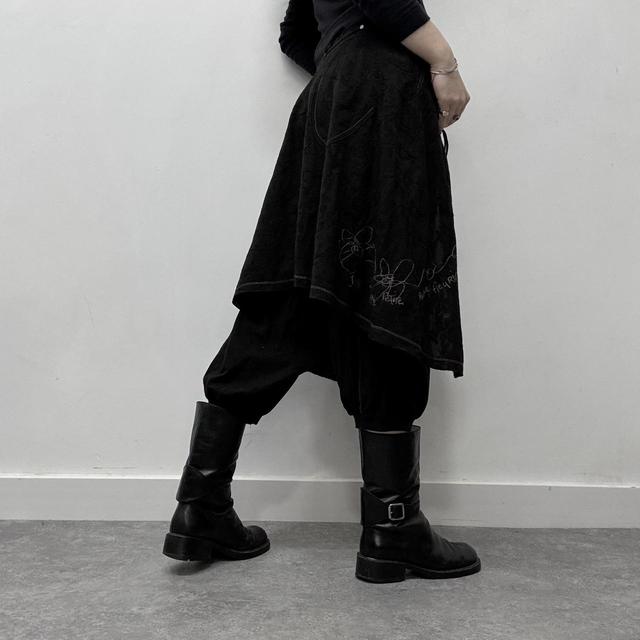 Layered cop copine skirt trousers
