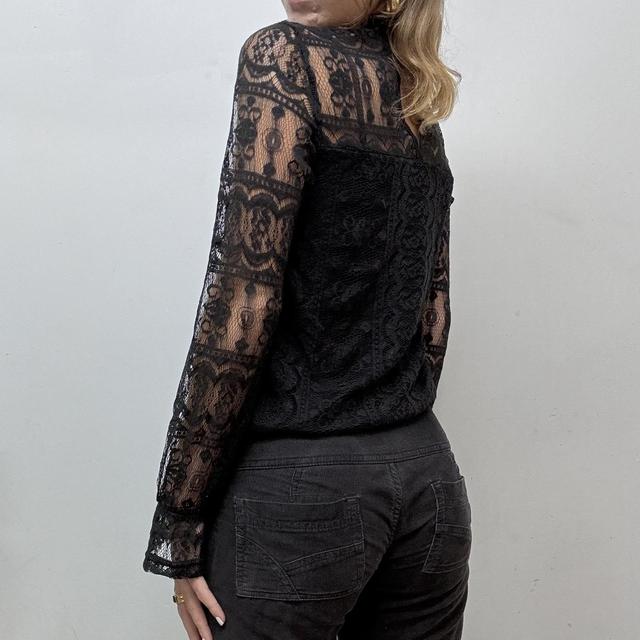 Sheer lace black blouse