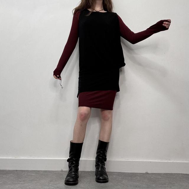 Slouchy layered long sleeve dress