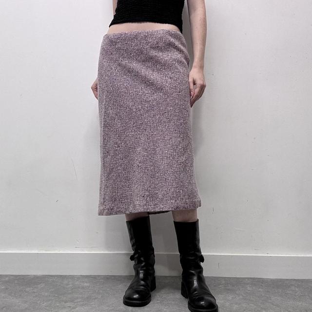 Pink tweed midi skirt