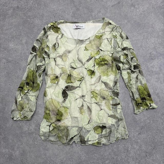Sheer layered crinkle fairy pixie leaf top