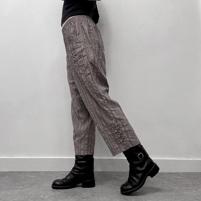 Pinstripe brown capri trousers