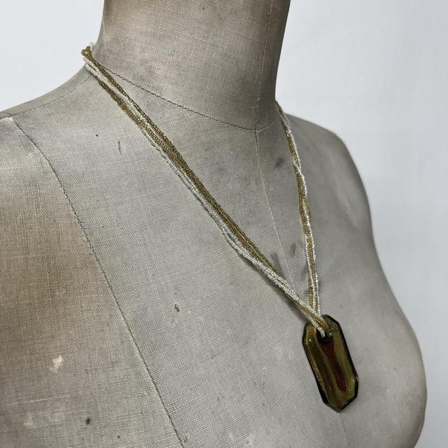Boho glass beaded necklace