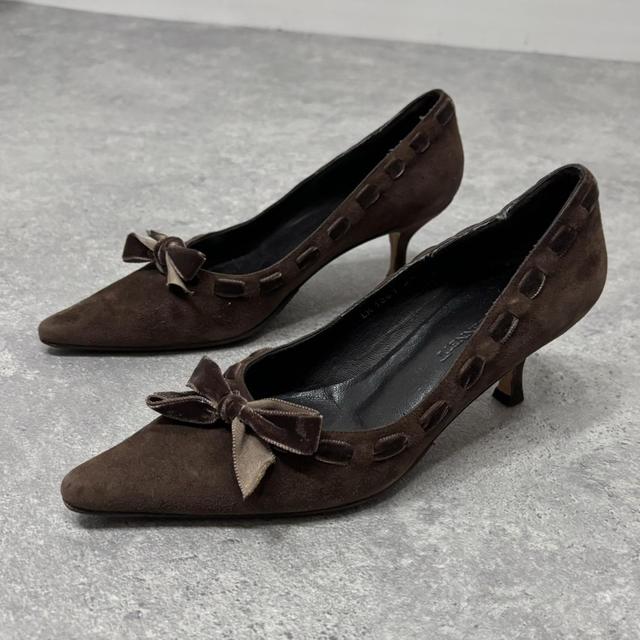 Vintage bow kitten heel y2k shoes