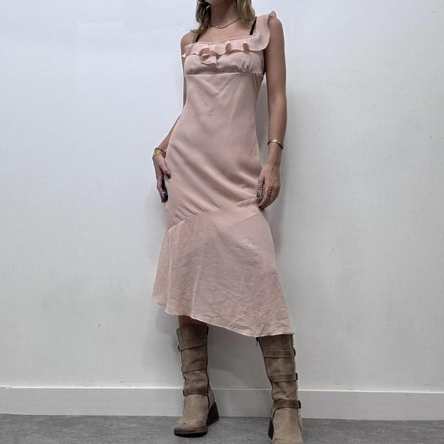 Pink drape waterfall dress