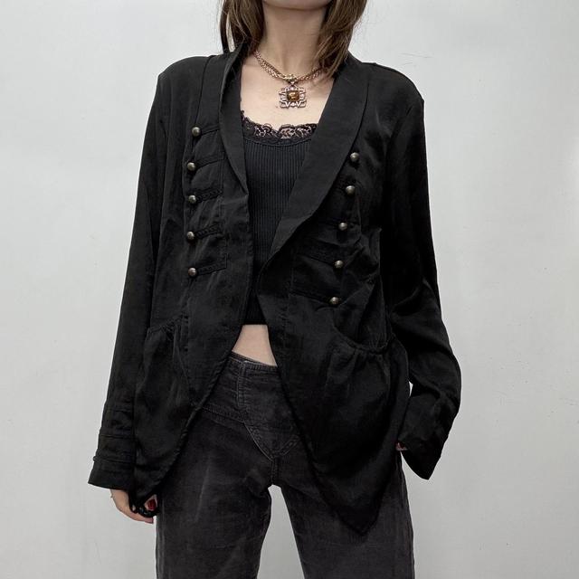 Black military fitted jacket blazer