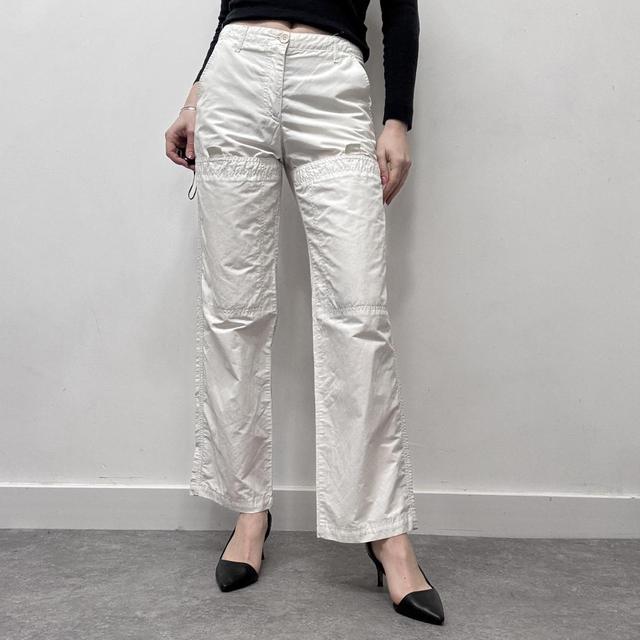White flared armari trousers