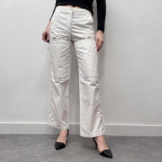 White flared armari trousers
