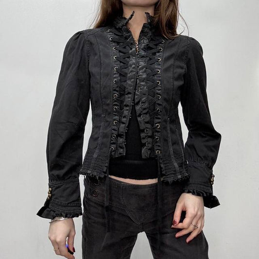 Black corset fitted jacket shirt