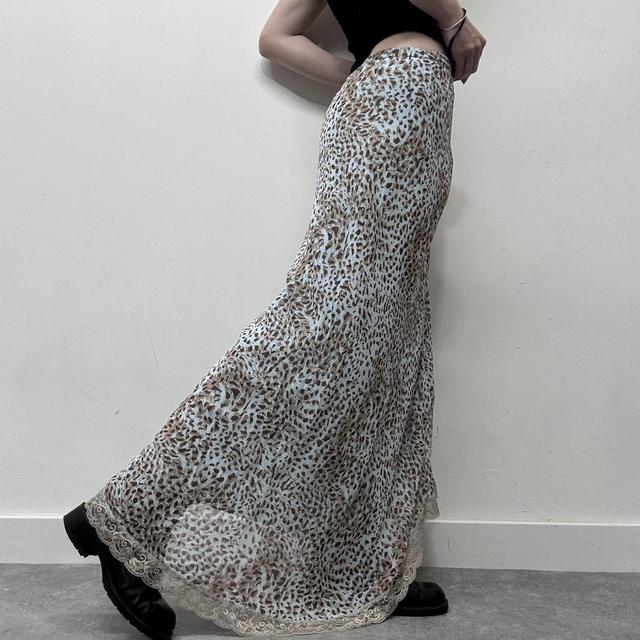 Leopard lace maxi skirt