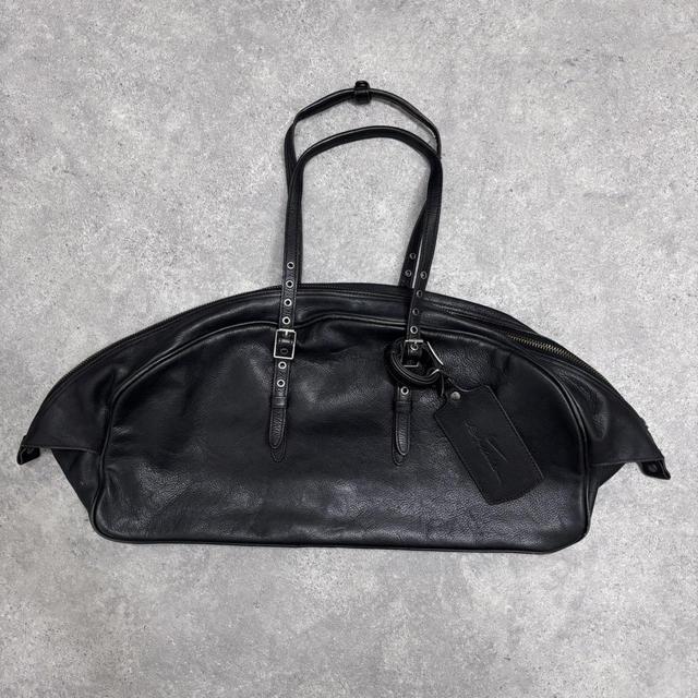 Black nike leather holdall bag