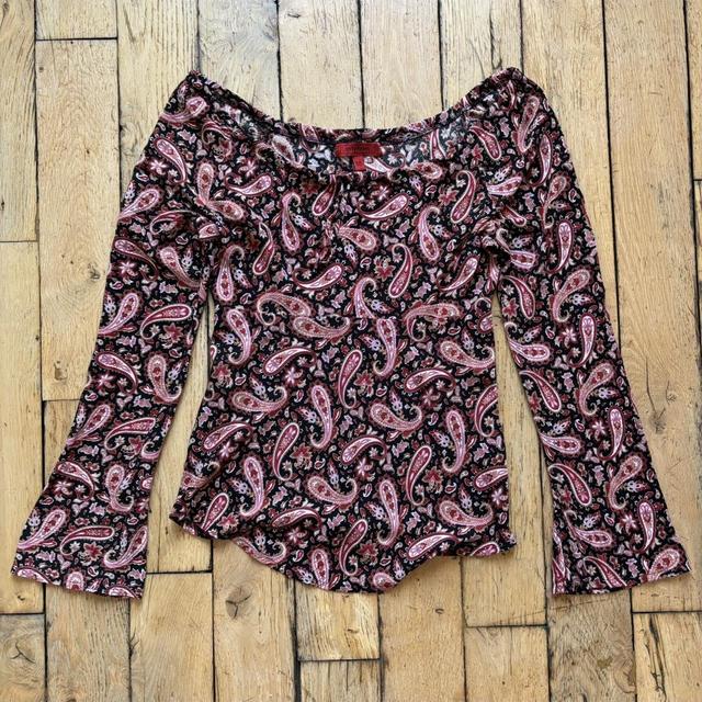 Paisley flare pink blouse