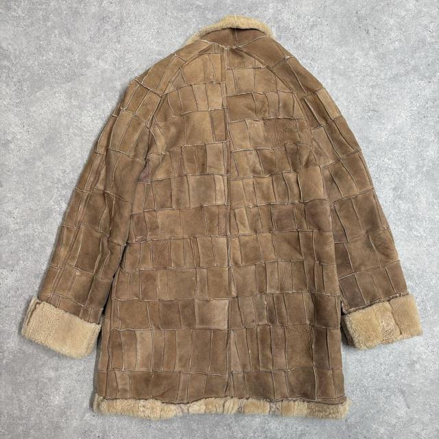 Patchwork suede afghan coat