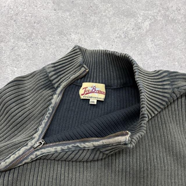 Oversized khaki ribbed knit jumper