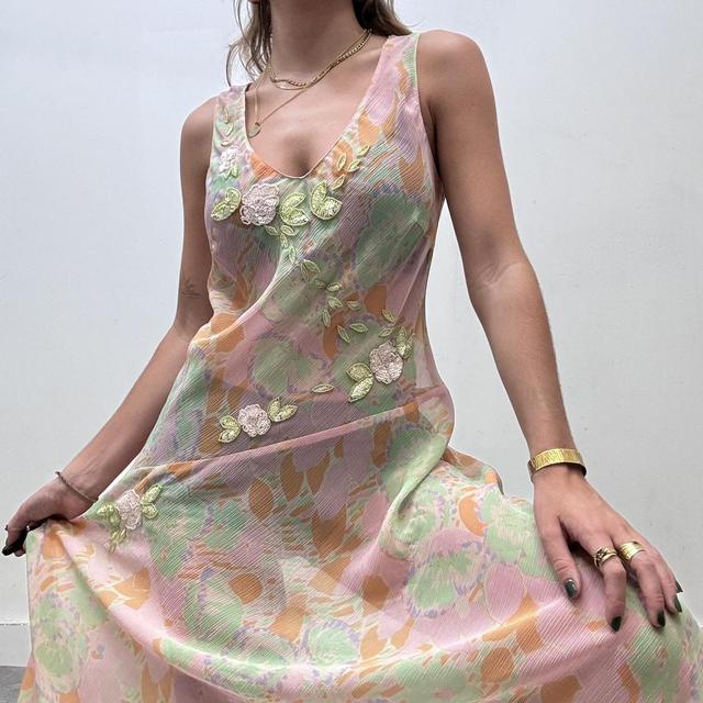 Sheer pastel floral fairy maxi dress