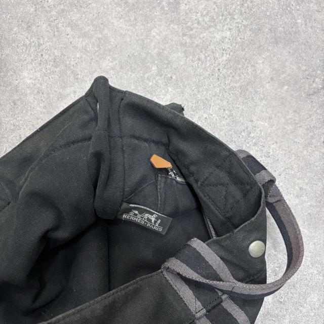 Black hermes canvas tote