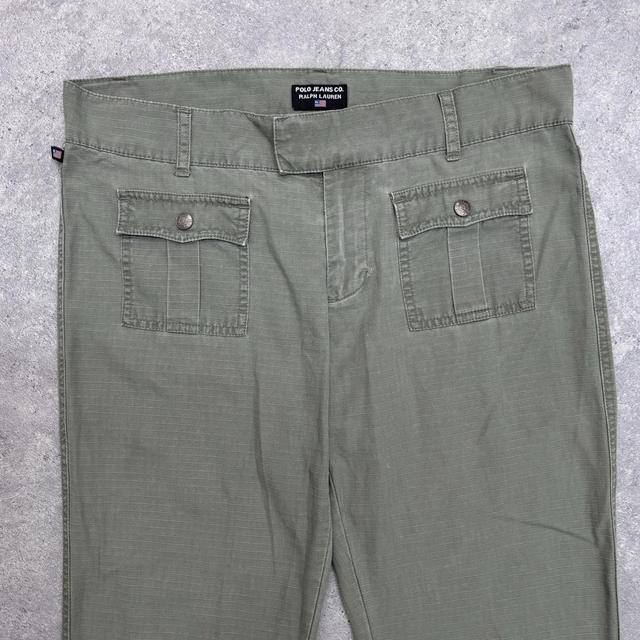 Khaki Ralph lauren cargo flared trousers