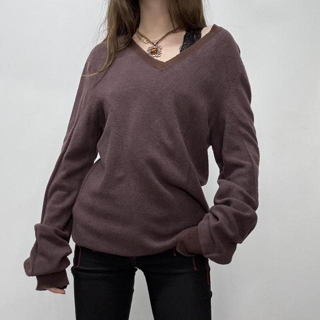 Slouchy wool burgandy jumper